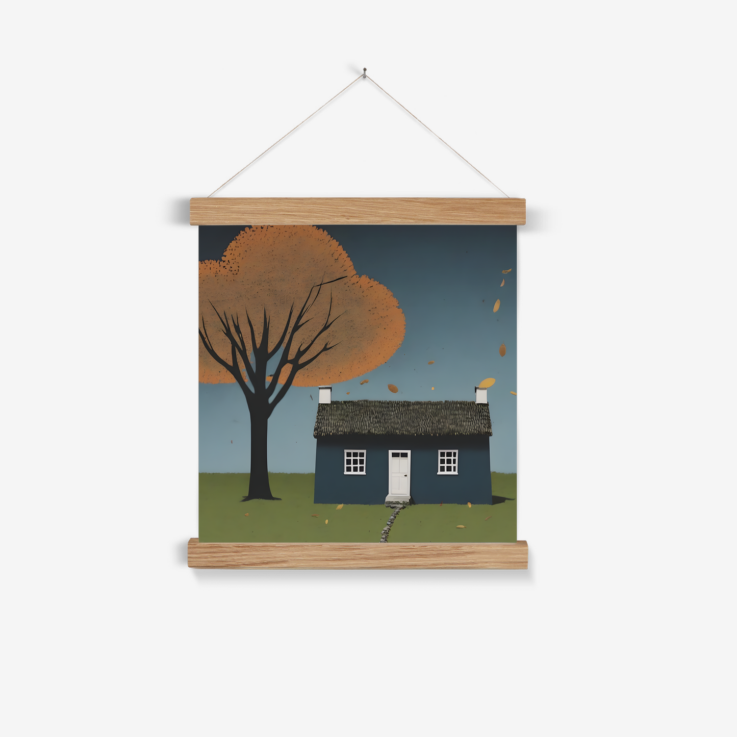 'Autumn' - Contemporary Wall Art Featuring British Cottage Architecture