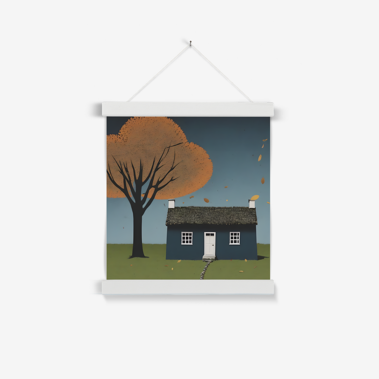 'Autumn' - Contemporary Wall Art Featuring British Cottage Architecture