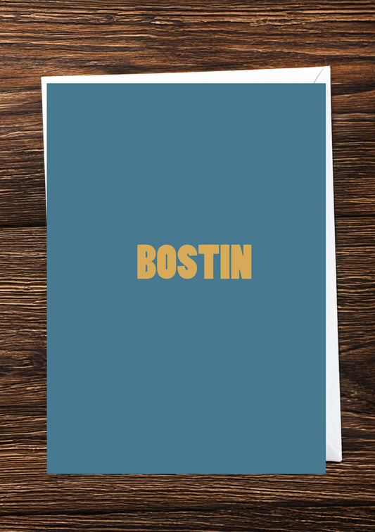 Bostin card for a Birmingham or Black Country colleague, friend, or loved one