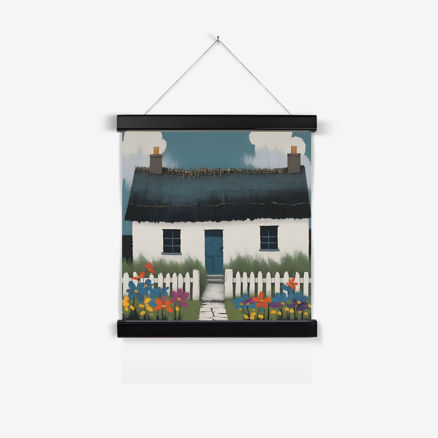 'Spring' - Contemporary Wall Art Featuring British Cottage Architecture