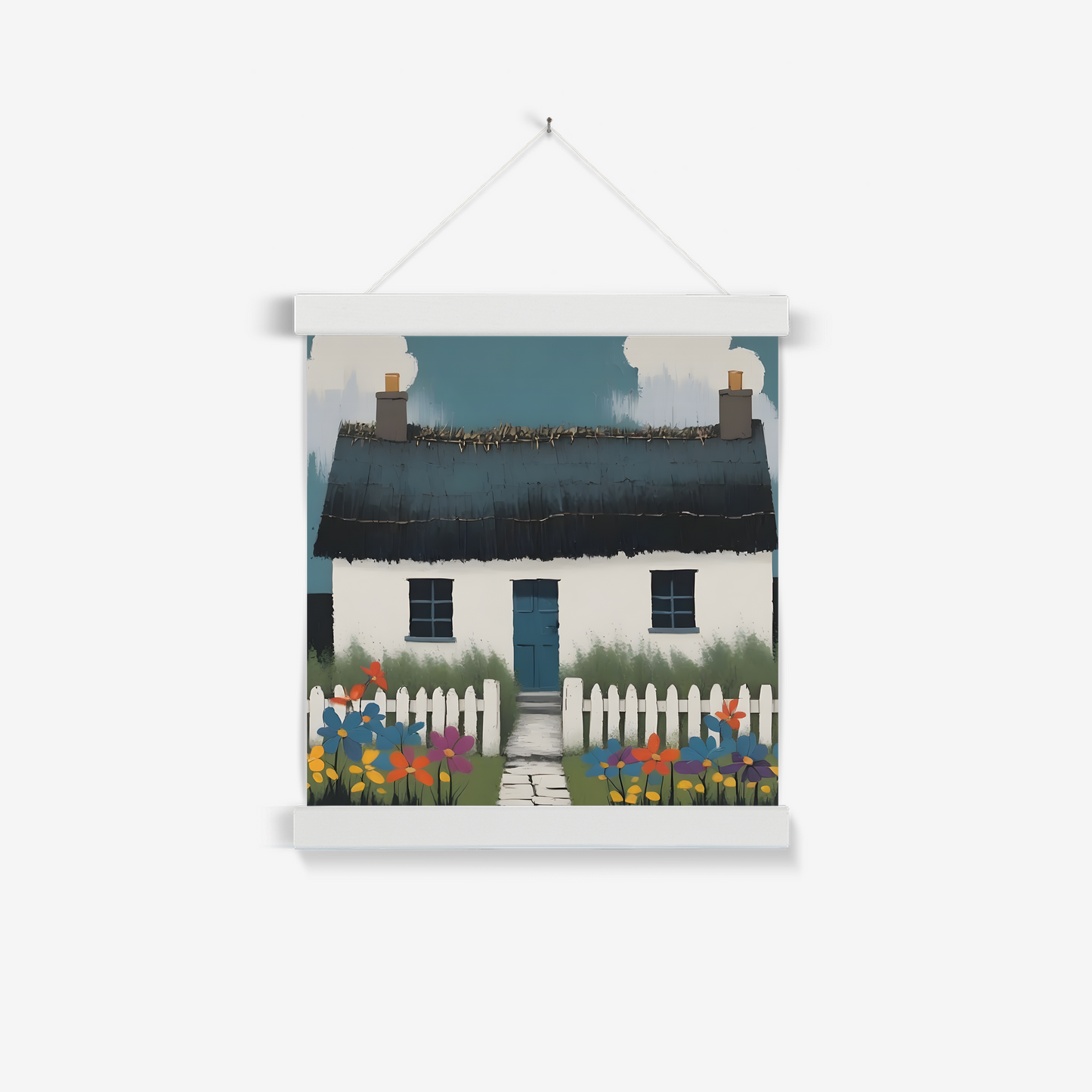 'Spring' - Contemporary Wall Art Featuring British Cottage Architecture