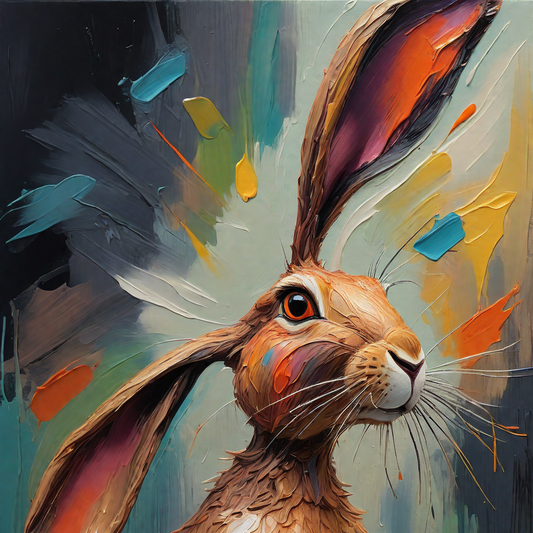 'British Hare' - Contemporary Wall Art Featuring Classic Wildlife