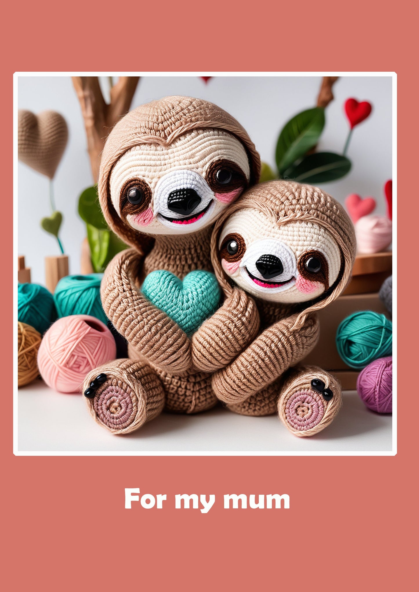 Mums Birthday Card | Mothers Day Card | Card for Mum | Best Mum | I Love You Mum | Cute Sloth Card | Cute Mothers Card | For Her