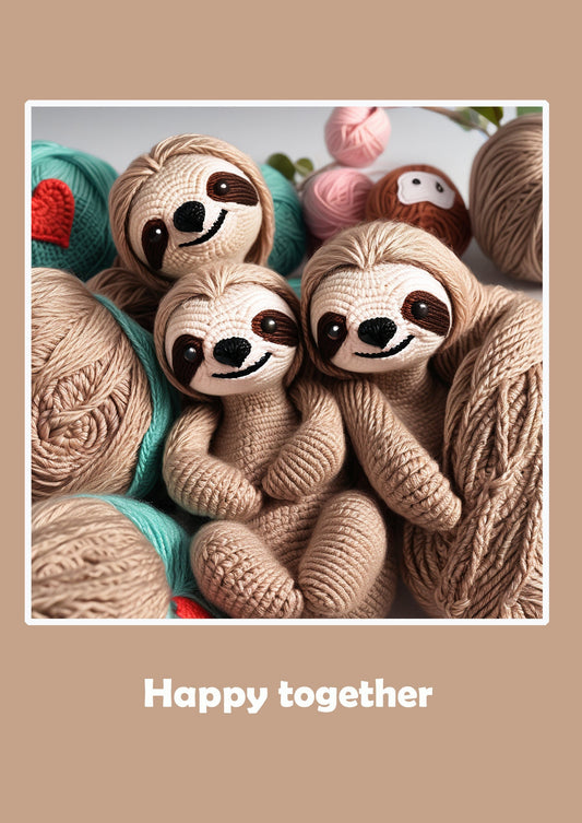 Family Card | Adoption Card | Card for Mum | I Love You Card | Cute Sloth Card | For Her | Positivity Card | Just Because Card