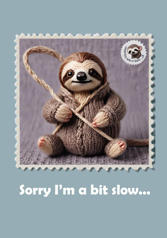 Belated Card | Greeting Card | Sorry It's Late Card | Card for Him | Cute Sloth Card | Card For Her | Card for Them