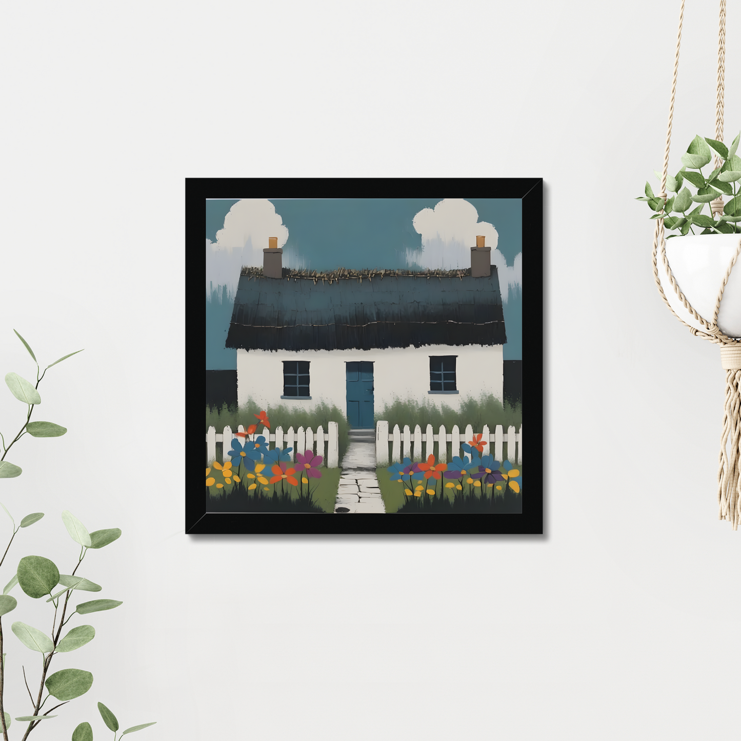 'Spring' - Contemporary Wall Art Featuring British Cottage Architecture