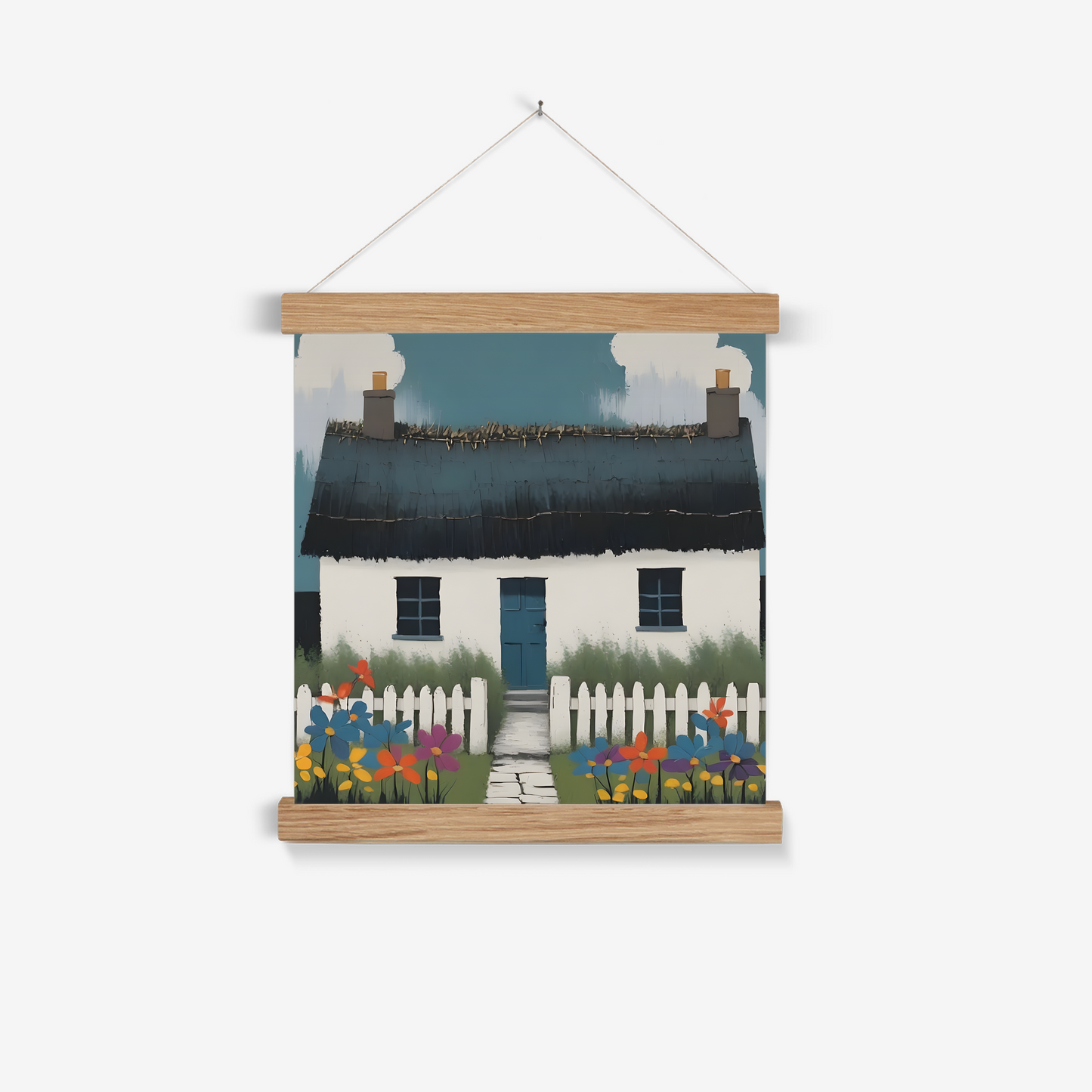 'Spring' - Contemporary Wall Art Featuring British Cottage Architecture