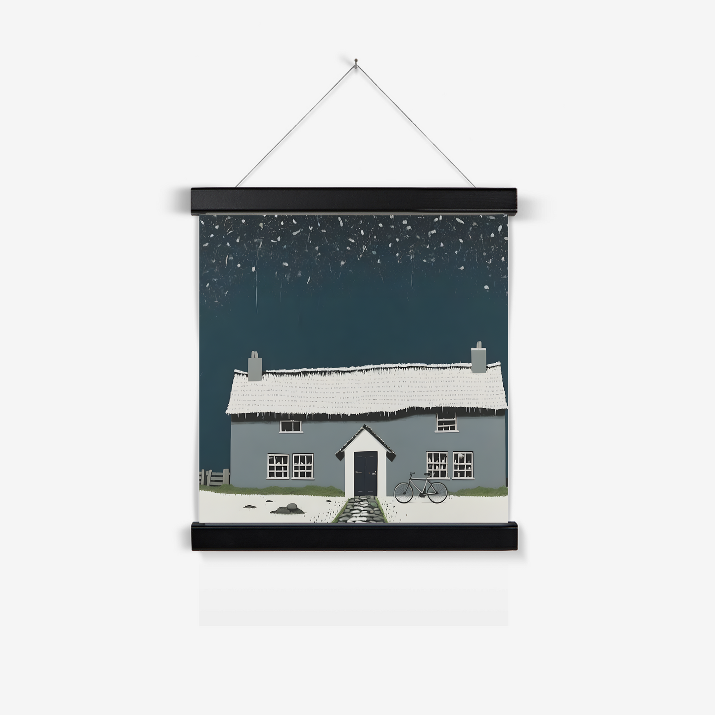 'Winter' - Contemporary Wall Art Featuring British Cottage Architecture