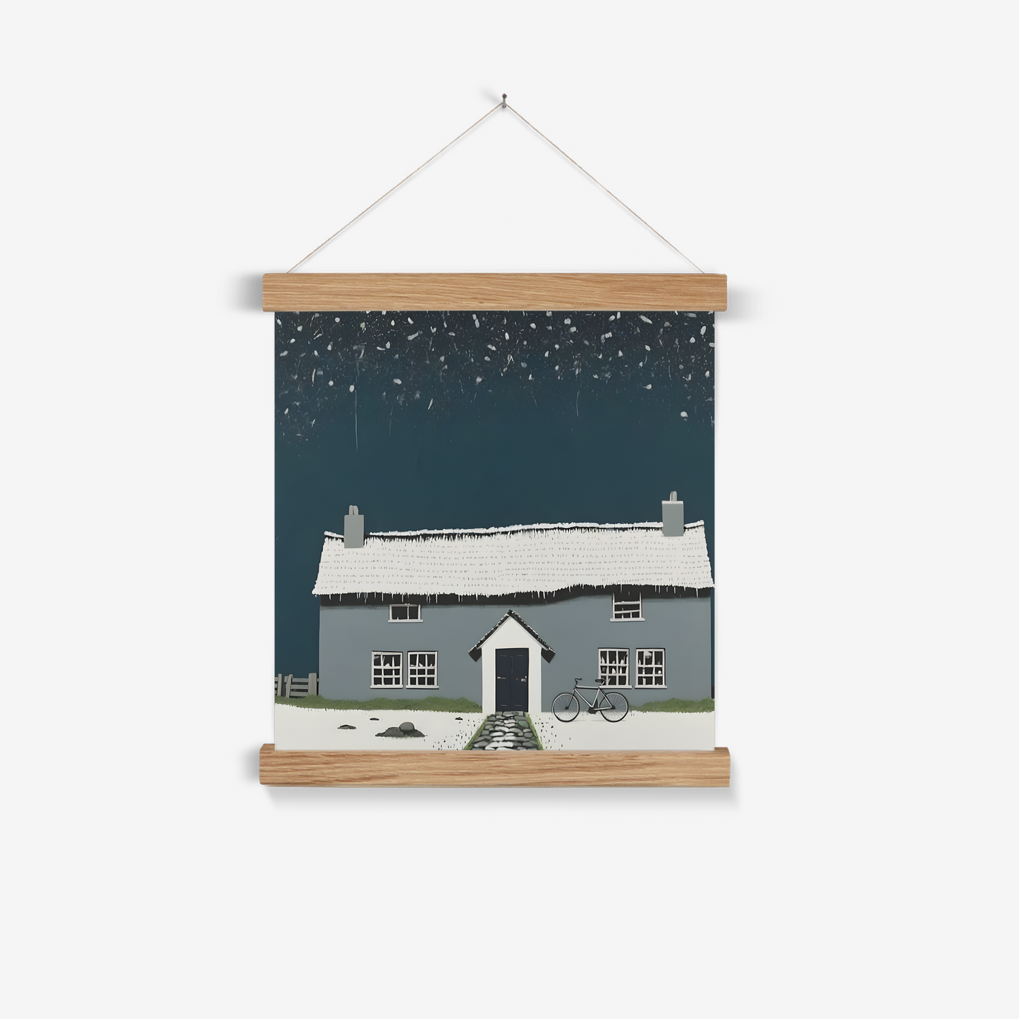 'Winter' - Contemporary Wall Art Featuring British Cottage Architecture